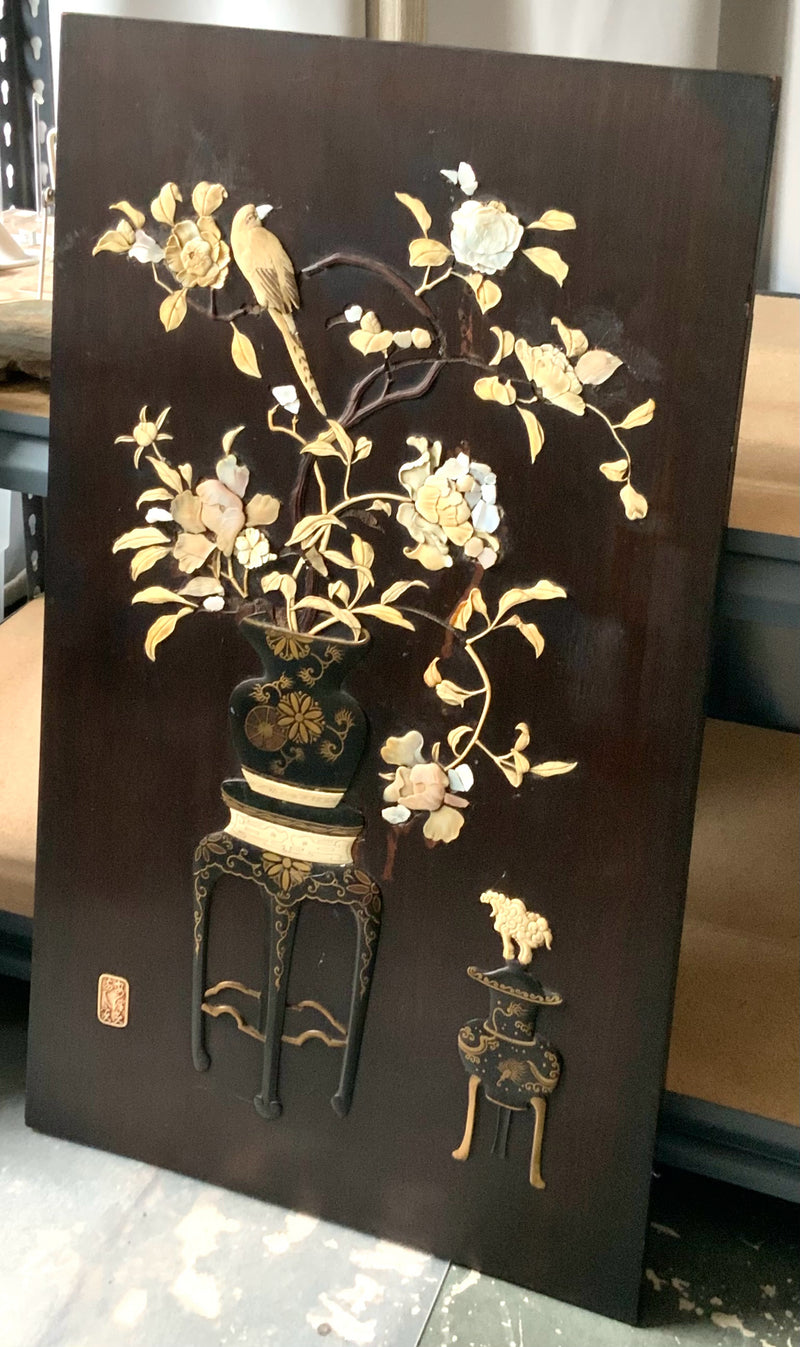 Pair of Mid Century Japanese Wabisabied Panels