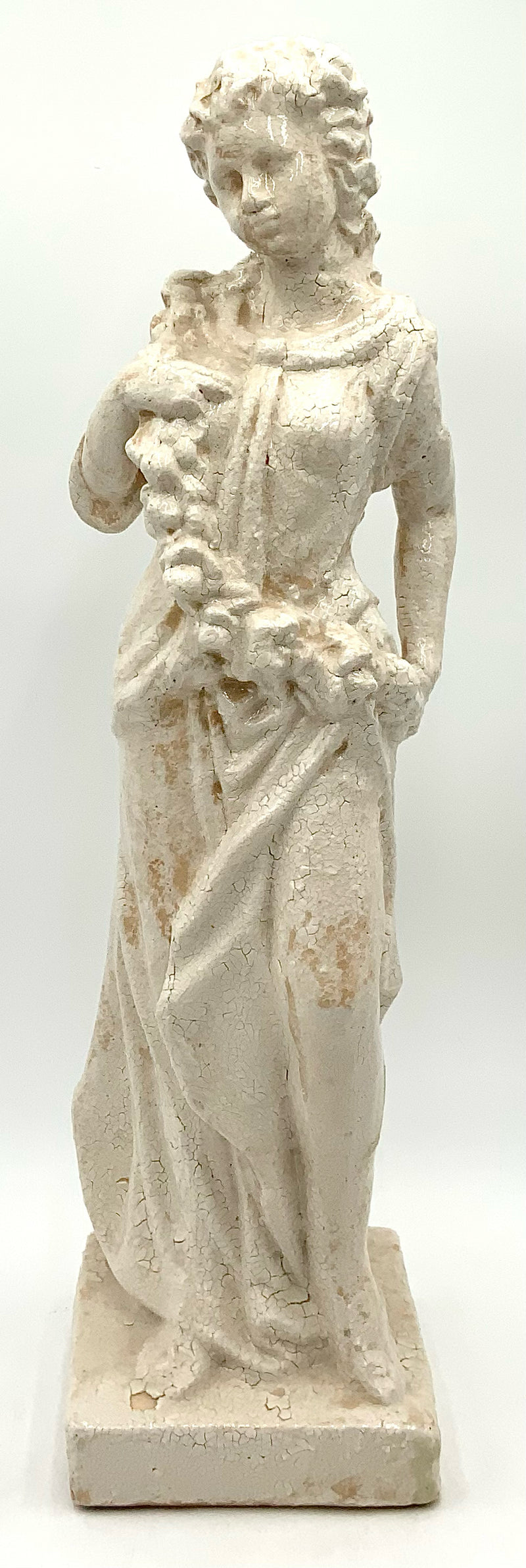 Ceramic Statue of Woman with Craquelure Finish