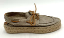 TORY BURCH Silver Metallic Canvas Platform Espadrilles 9