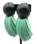 MONIES Ebony & Turquoise Clip-On Earrings