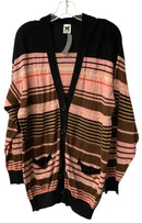MISSONI Black Pink Brown Striped Knitted Cotton L/S Cardigan Sweater