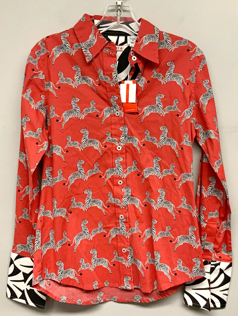 TIZZIE Red Zebra Motif L/S B/D Top