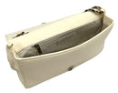 CHANEL Vintage Ivory Quilted Lambskin Leather Black Patent Flap Bag 2005-2006