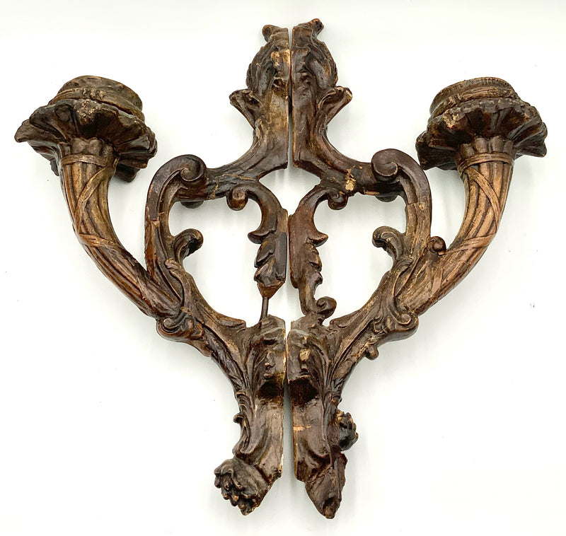 Pair of Vintage Plaster Wall Sconces
