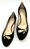 GIUSEPPE ZANOTTI Black Suede Crystal Embellished Cutout Low Pumps 38