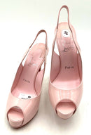 CHRISTIAN LOUBOUTIN Rosy Pink Patent Leather Hot Chick Slingbacks 36