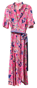 LILLY PULITZER Hot Pink Isle Marilisa Floral Stretch Midi Dress