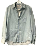 FRANK & EILEEN Light Chambray Distressed Eileen L/S B/D Top