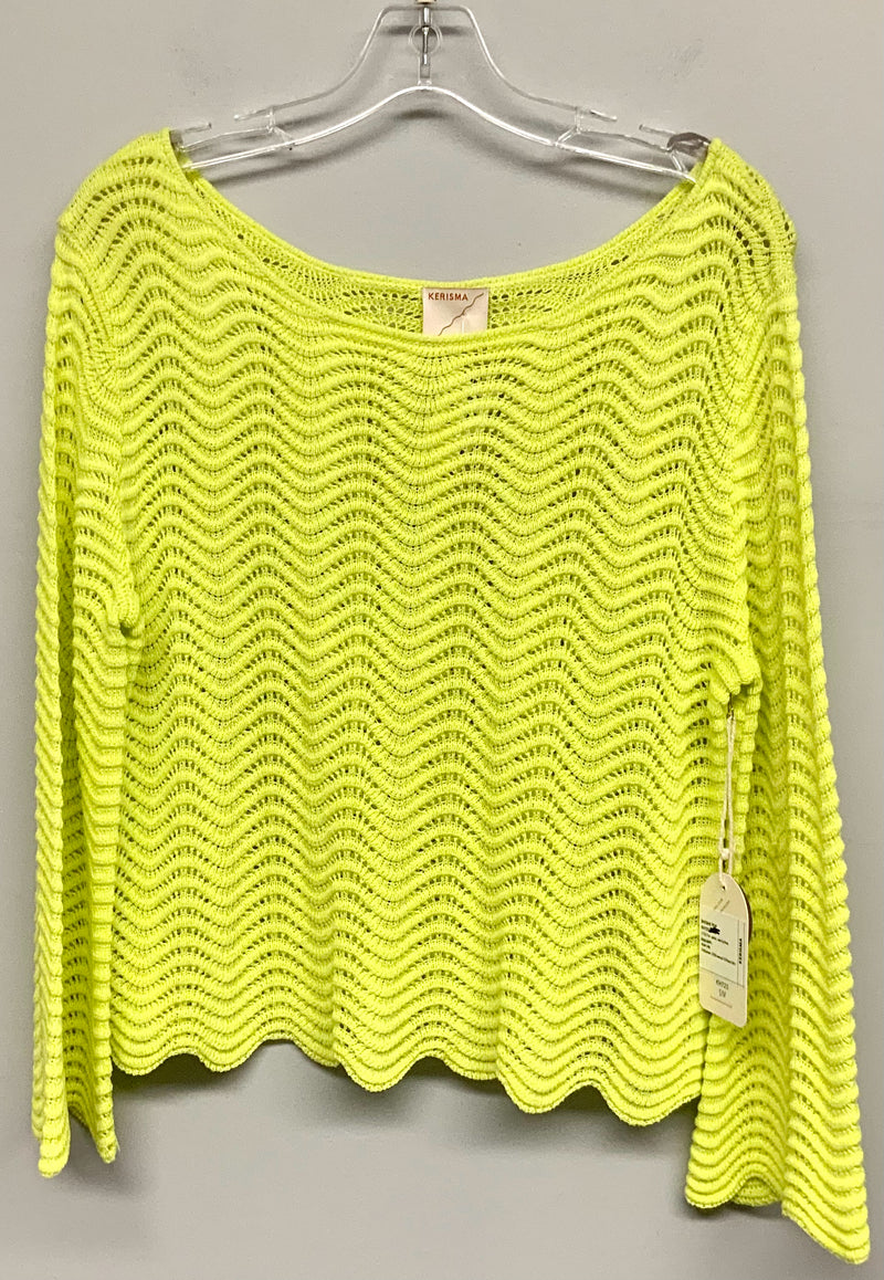 KERISMA Lime Wavy Knit L/S Cropped Sweater