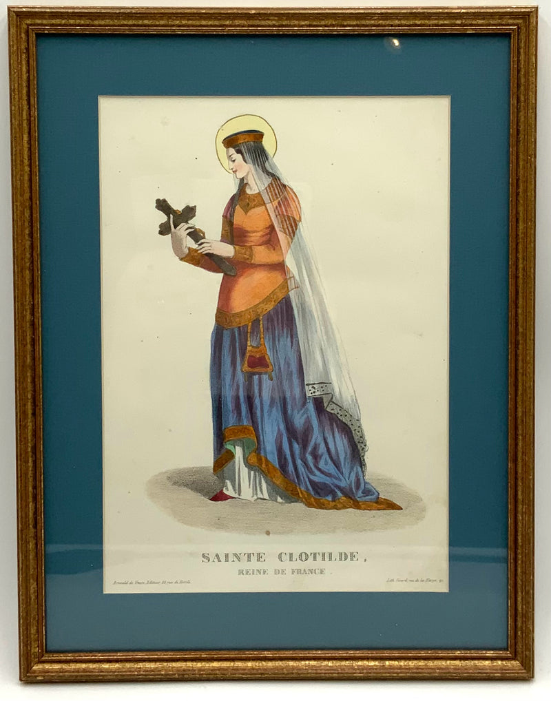 Antique French Engraving of Female Figure