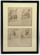 Pair of Vintage Invention of Printing Etchings