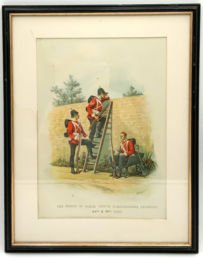 Antique Britsh Military Print in Black Frame