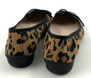 PAUL MAYER Black Tan Leopard Suede Cap Toe Low Heel Wedges 7