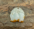 14kt Gold & Carved Jade Double Fruit Motif Pendant