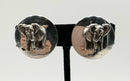 Carol Felley Sterling 3D Elephant Clip-On Earrings