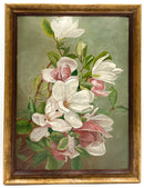 Vintage Oil on Board of Magnolia Branch