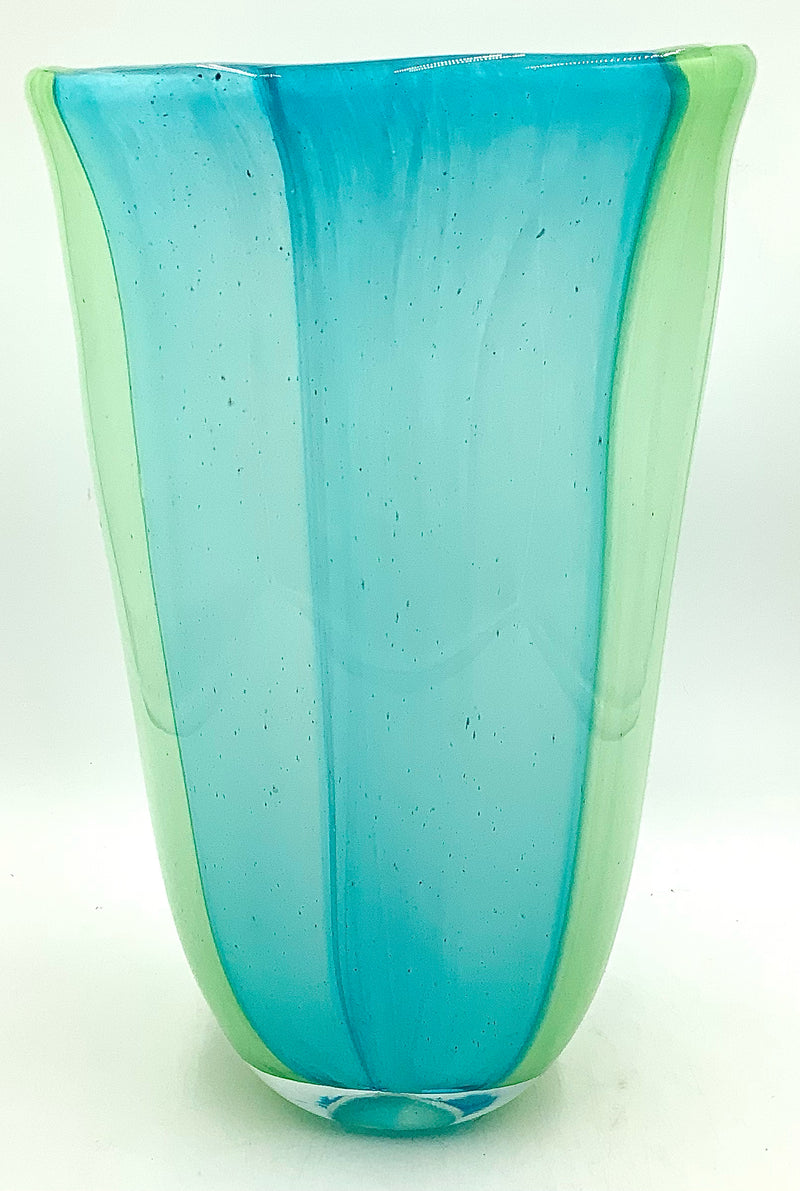 Light Blue/Green Contemporary Glass Vase