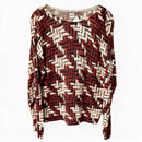 BRAX Cranberry/Orange/White Chevron Stripe L/S Sweater