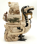 Asian Bone Veneer Tiled Dragon Figure