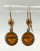 14kt Gold & Carved Shell Cameo Earrings
