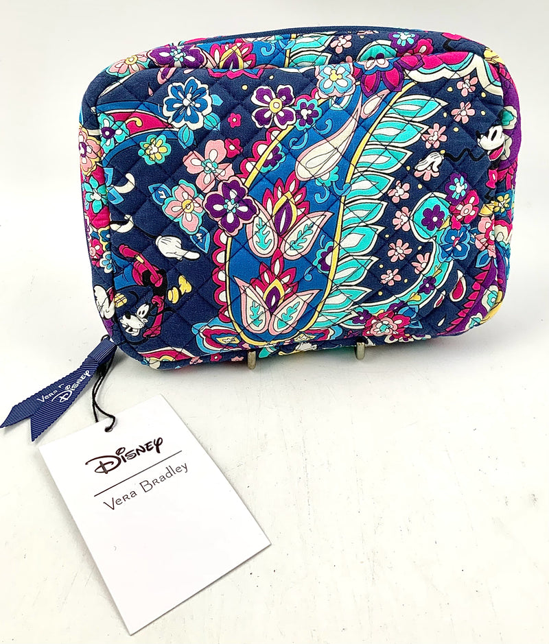 VERA BRADLEY Navy Sensational Six Paisley Mickey Mouse Zip Pouch