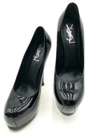 YSL Black Patent Leather Tribtoo 105 Stiletto Pumps 41.5