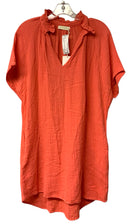 STARK Coral Crinkle Cotton Ruffle Neck S/S Dress