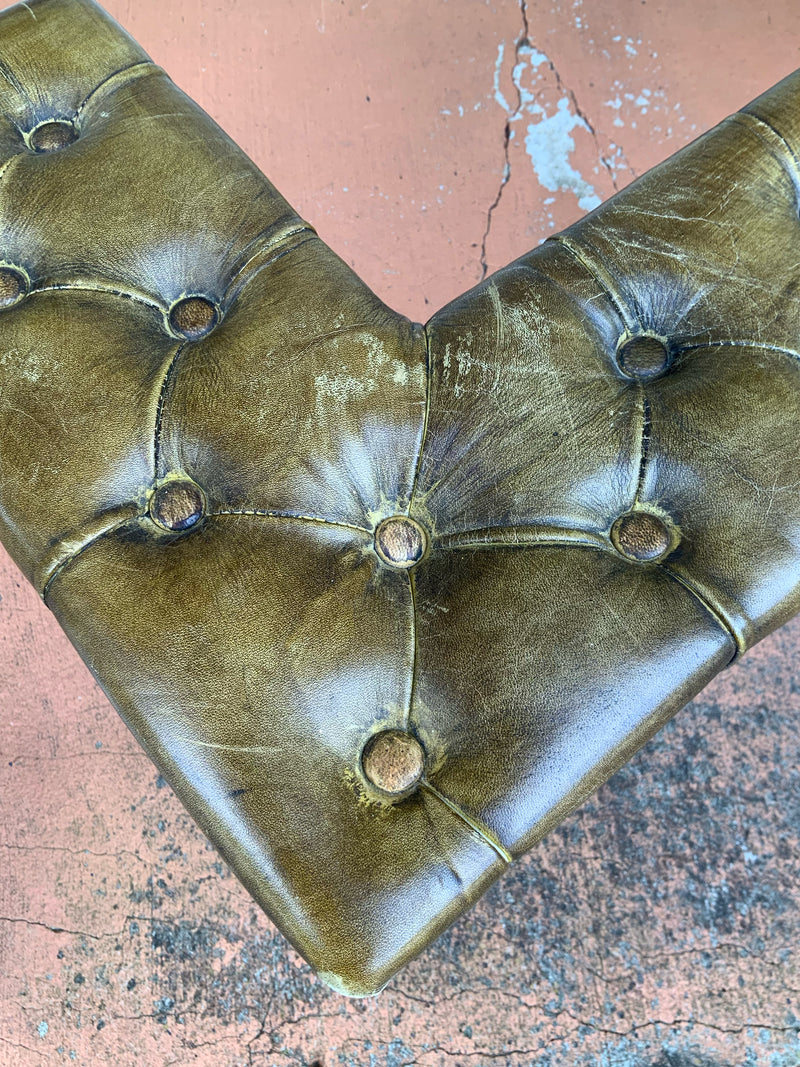 Antique Brass & Leather Fire Fender
