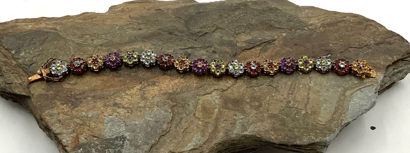 Gold Over Sterling Multi-Gem Bracelet