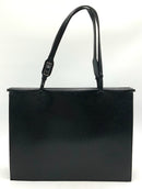GUCCI Vintage Black Grained Leather Structured Tote Bag