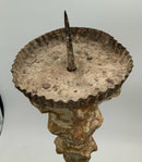 Pair of Distressed Wood Italian Candlesticks