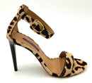 RALPH LAUREN Purple Label Tan Brown Leopard Calf Hair Colson H/H Sandals 39.5