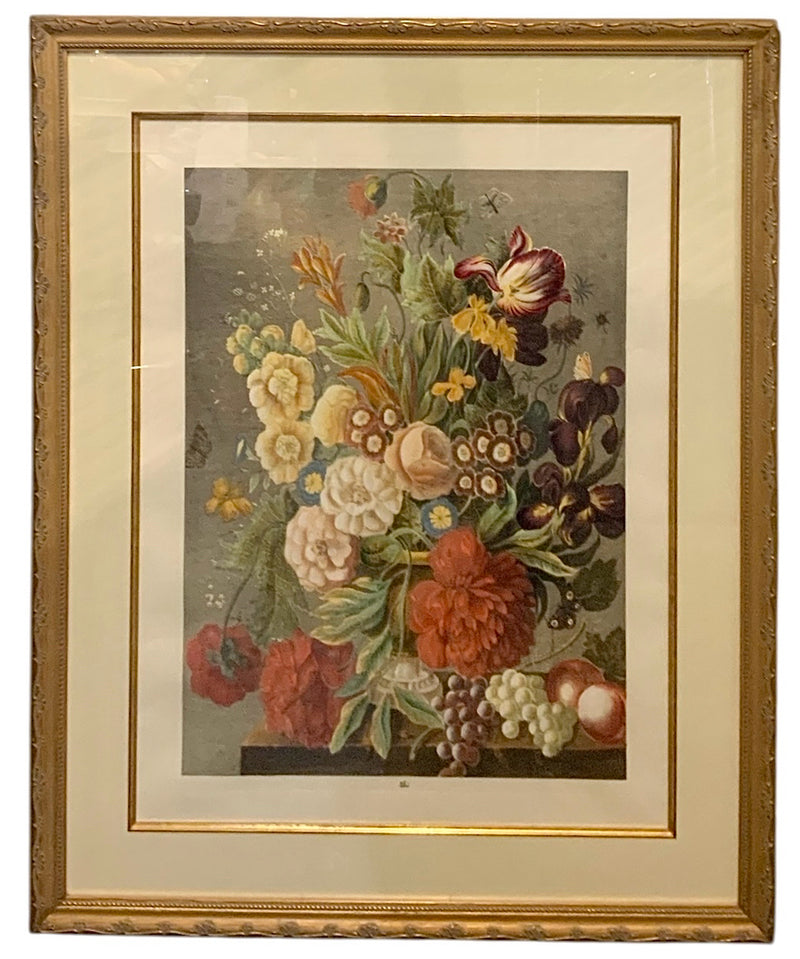 Joseph Nigg Lithograph of Flowers in Vase
