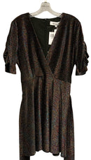 ELLIATT Black/Multi Shimmer Ruched Sleeve "Millenia" Dress