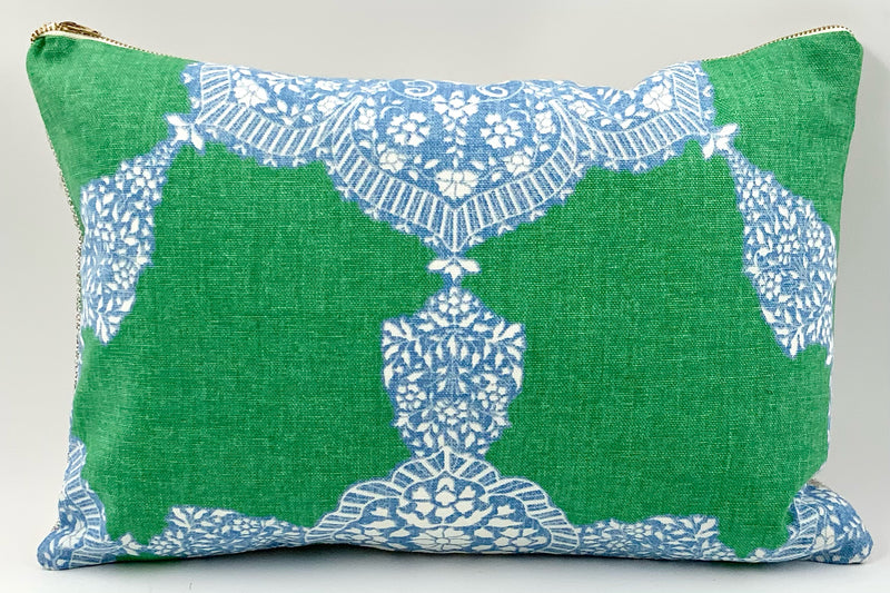 NEW Green and Blue Custom Pillow with Down Insert