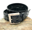 Midnight Genuine Crocodile Wide Belt