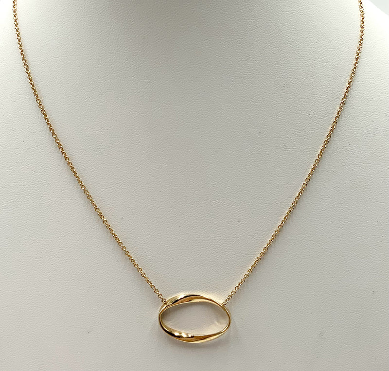 14kt Gold Necklace w/Oval Pendant