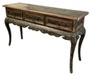Distressed Wood Console with Painted Finish