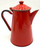 Vintage Red Enamelware Coffee Pot