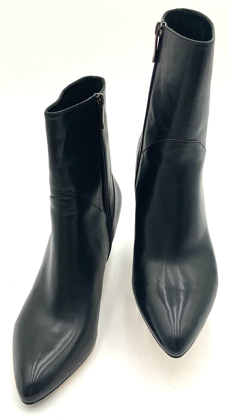 VIA SPIGA Black Calf Leather Pointed Toe Wilba Ankle Boots 7.5