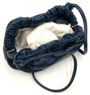 MANSUR GAVRIEL Navy Blue Lambskin Leather Mini Cloud Clutch Bag