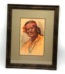 Navajo Character Study Print in Graphite Frame