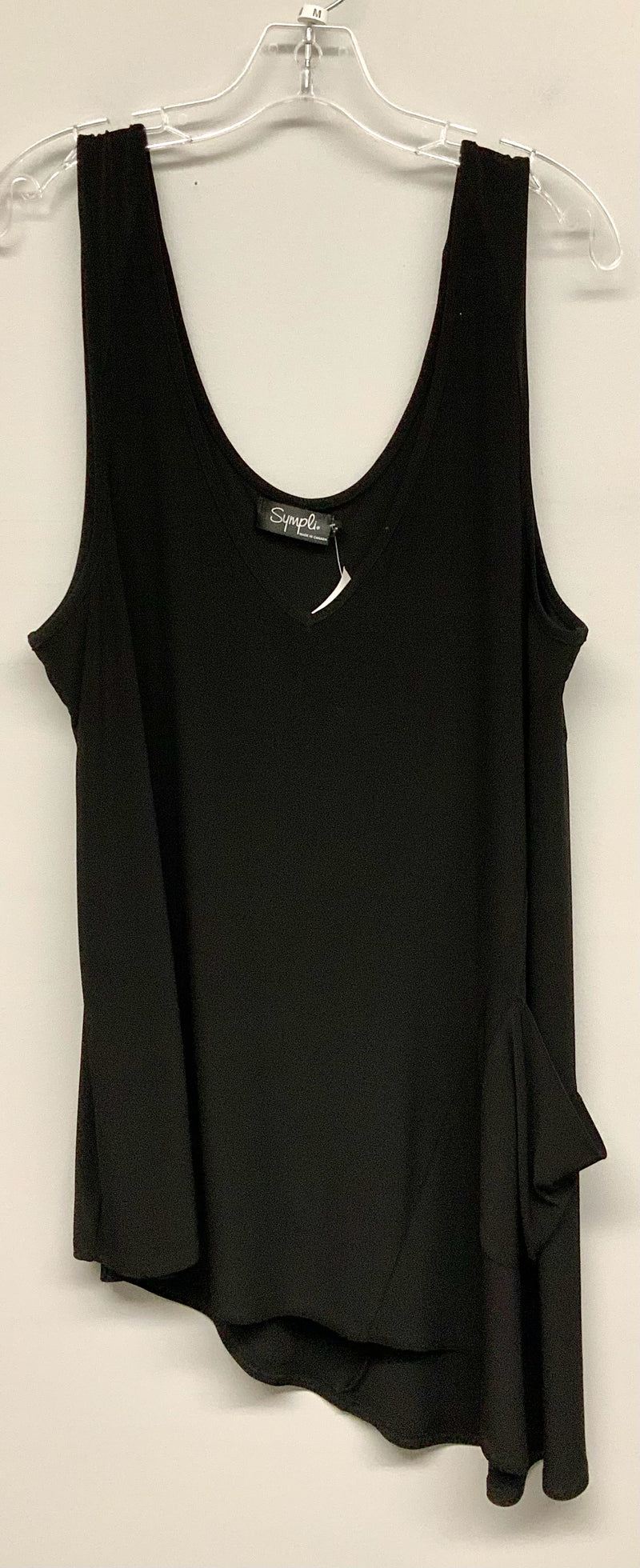 SYMPLI Black Jersey Asymmetrical Tank