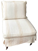 Slipper Chair with Striped Linen Slipcover