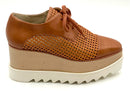 STELLA MCCARTNEY Tan Woven Vegan Leather Elyse Lace Up Oxfords 37.5