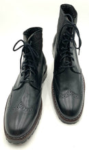 JOHNSTON & MURPHY Black Perf Leather Shearling Lined Lace up Boots 11