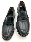 PETER CHRISTIAN Black Leather Penny Loafers 8