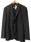 NEIMAN MARCUS Grey/Blue/Brown Plaid Wool/Cashmere Sport Coat