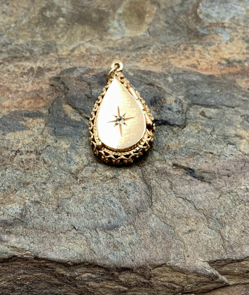 14kt Gold & Diamond Locket Pendant