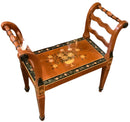 Small Wood Bench with Painted Design